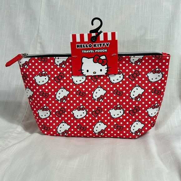 Hello Kitty Red and White Polka Dot Pouch NWT - Picture 1 of 3